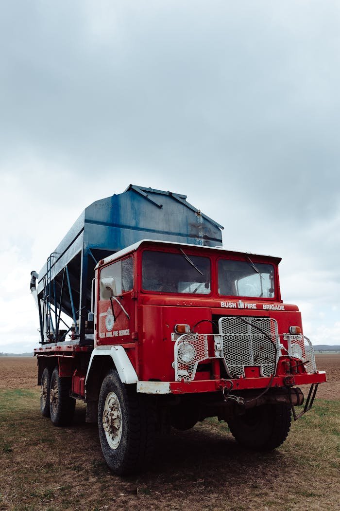 Red an Gray Truck